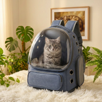 Sac à dos bulle bleu pour chat avec fenêtre transparente