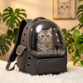 Sac à dos bulle gris pour chat avec fenêtre transparente